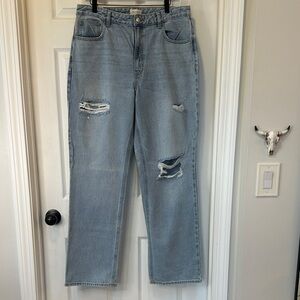 Viral PacSun tik tok Light Blue Distressed Straight Leg Jeans 10